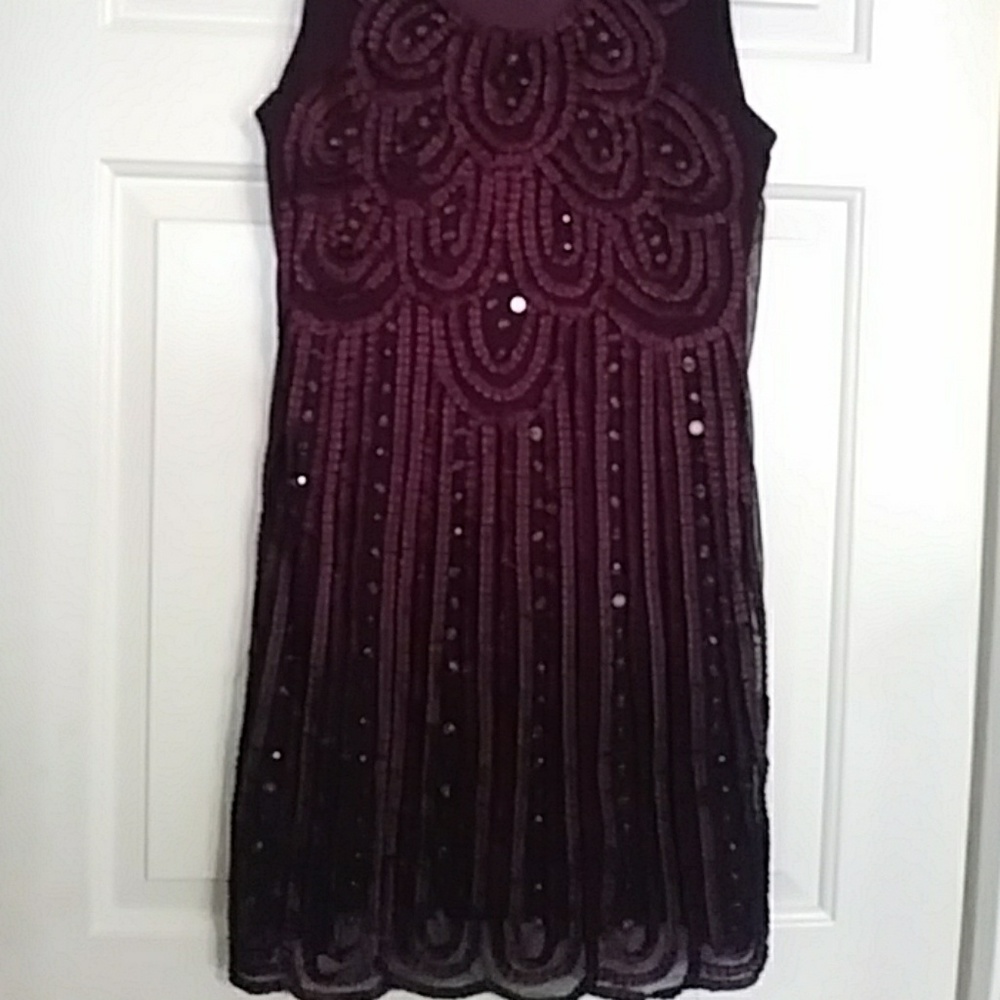 Purple evening dress